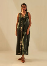 A Model Wearing Multicolor Cotton Mul Twilight Jumpsuit , curated by Only Ethikal